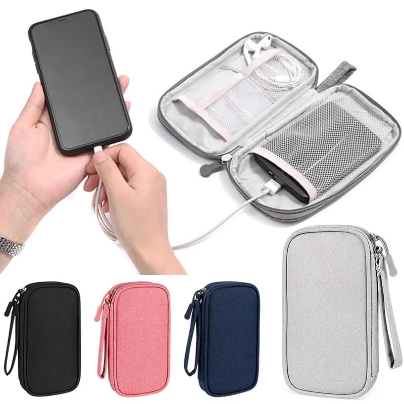 Picture of Three Layer Cable Organizer Bag Portable Storage Case for Data Line,Charger Power Bank,Hard Disk Universial Travel Organizer