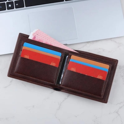 Picture of New Men's Wallet Vertical Multi Card Small Wallet Driver's License Youth Mini Student Change Bag Card Bag