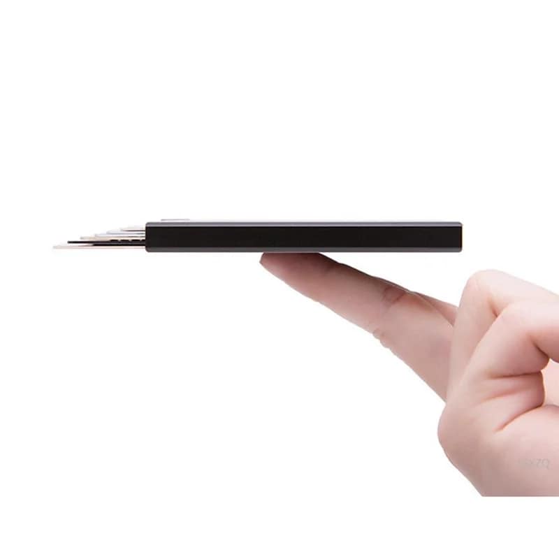 Picture of Pop Up Id RFID Card Male Wallet Mini Package Fashion Aluminum Metal Protective Gear Storage Bag Smart Quick Release Women Wallet