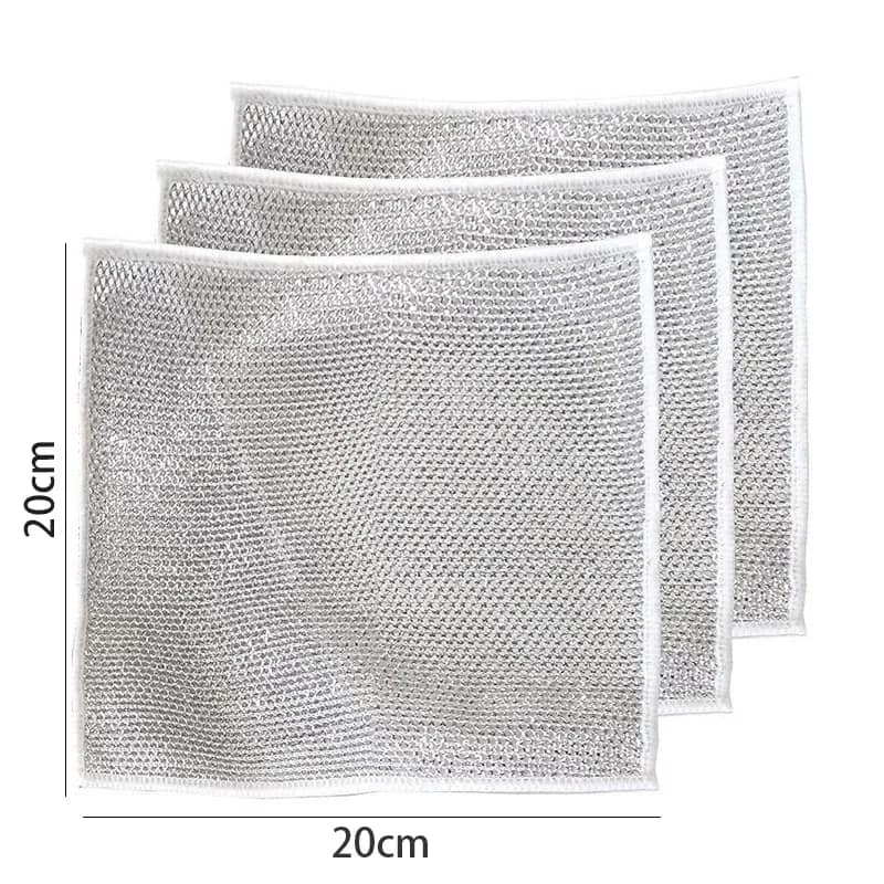 Picture of Rust Removal Cleaning Cloth Kitchen Magic Dishwashing Towel Metal Steel Wire Cleaning Rag Microwave Stove Clean Tools Dish Cloth