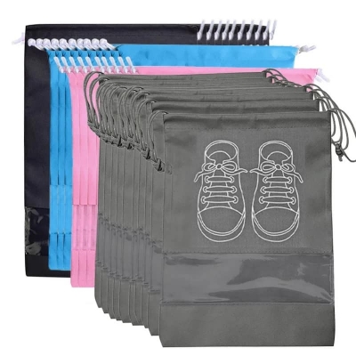 Picture of Waterproof Shoe Storage Bags with Drawstring - Transparent Travel Shoe Organizing Pouches