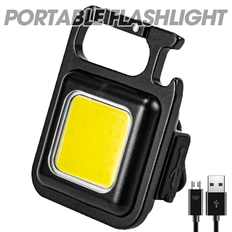 Picture of Keychain Light - Rechargeable Flashlights, 4 Modes Mini Flashlight Keychain with Folding Bracket Bottle Opener and Magnetic Base for Emergency and Outdoor Use