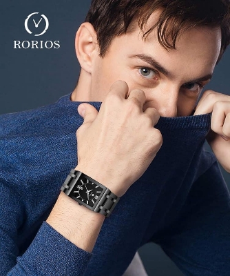 Picture of Black Square Quartz Watches For Men