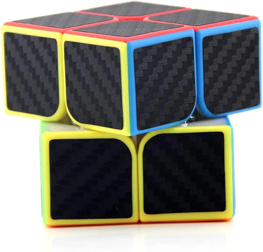 Picture of ToyVilla 2x2 Speed Cube Carbon Fiber Black Sticker Cube Fast and Smooth Magic Cube  (1 Pieces)