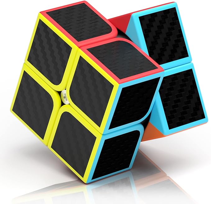 Picture of ToyVilla 2x2 Speed Cube Carbon Fiber Black Sticker Cube Fast and Smooth Magic Cube  (1 Pieces)