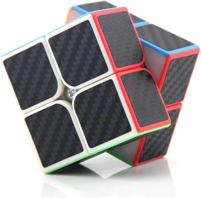 Picture of ToyVilla 2x2 Speed Cube Carbon Fiber Black Sticker Cube Fast and Smooth Magic Cube  (1 Pieces)