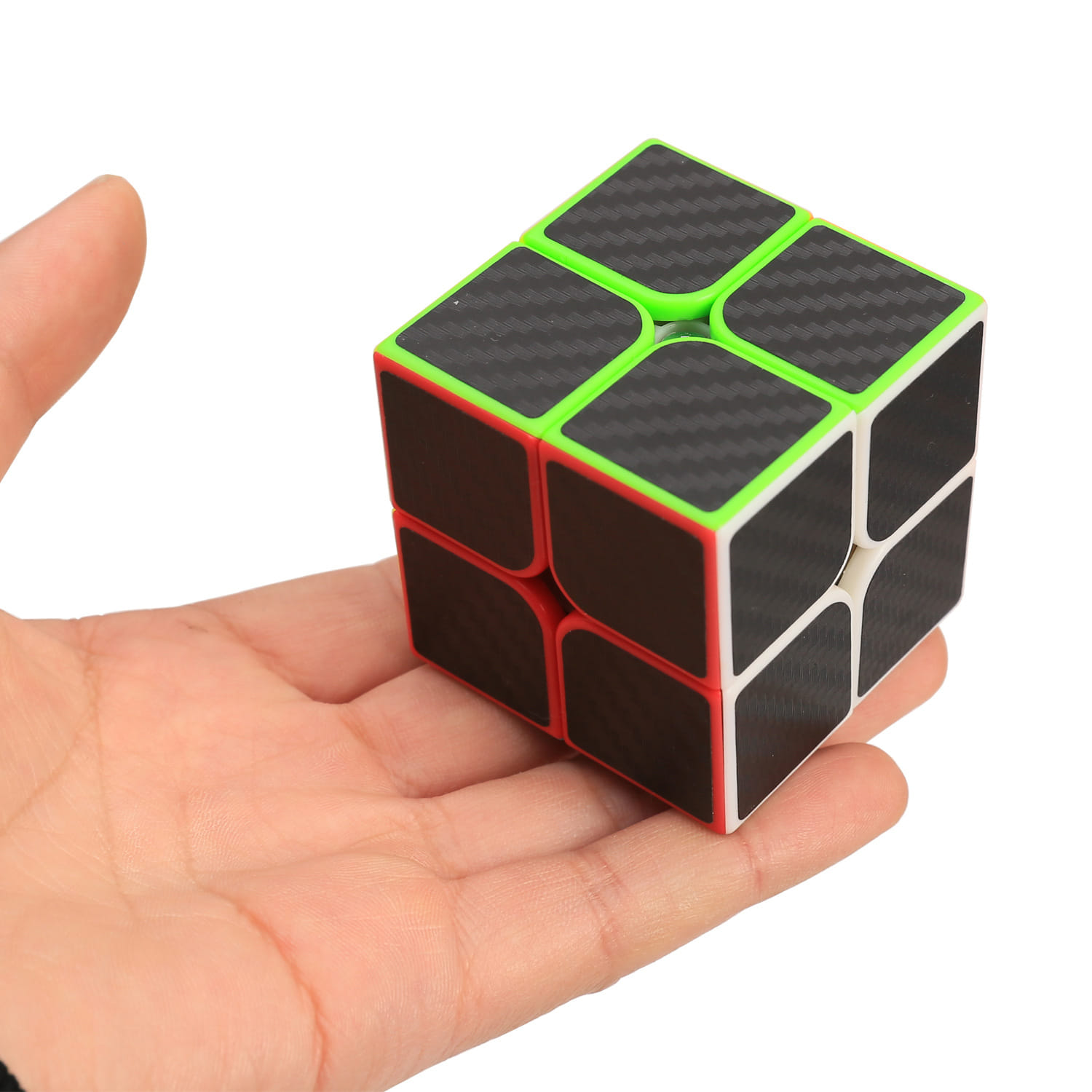 Picture of ToyVilla 2x2 Speed Cube Carbon Fiber Black Sticker Cube Fast and Smooth Magic Cube  (1 Pieces)