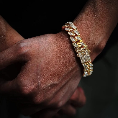 Picture of Bracelet for Men Cuban Link Watch Bracelets Miami Cuban Bracelets Bracelet