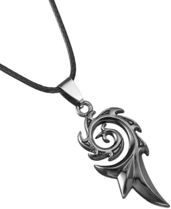 Picture of Men's Punk Dragon Flame Titanium Stainless Steel Cool leather chain Pendant Necklace Men's necklace/Unique Design Pendant Chain For Men's/ Chain For Men/Men's Pendant