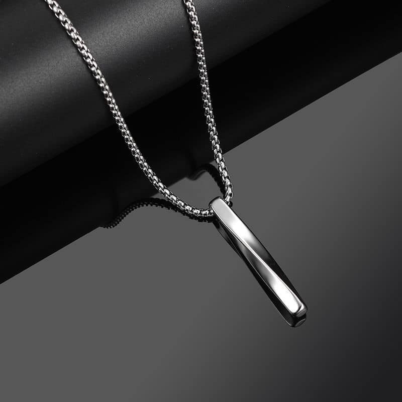 Picture of Bar Pendant Necklace Men Stainless Steel Chain Pendant Necklace For Men Jewelry Gift