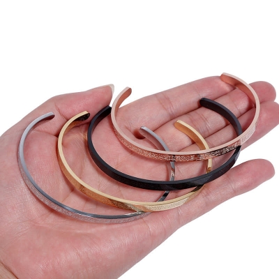 Picture of Arabic Cuff Bracelet, Muslim Islamic Allah Jewelry, Arabic Shahada Ayatul Kursi Cuff Bracelet for Men Islam Eid Ramadan Gifts