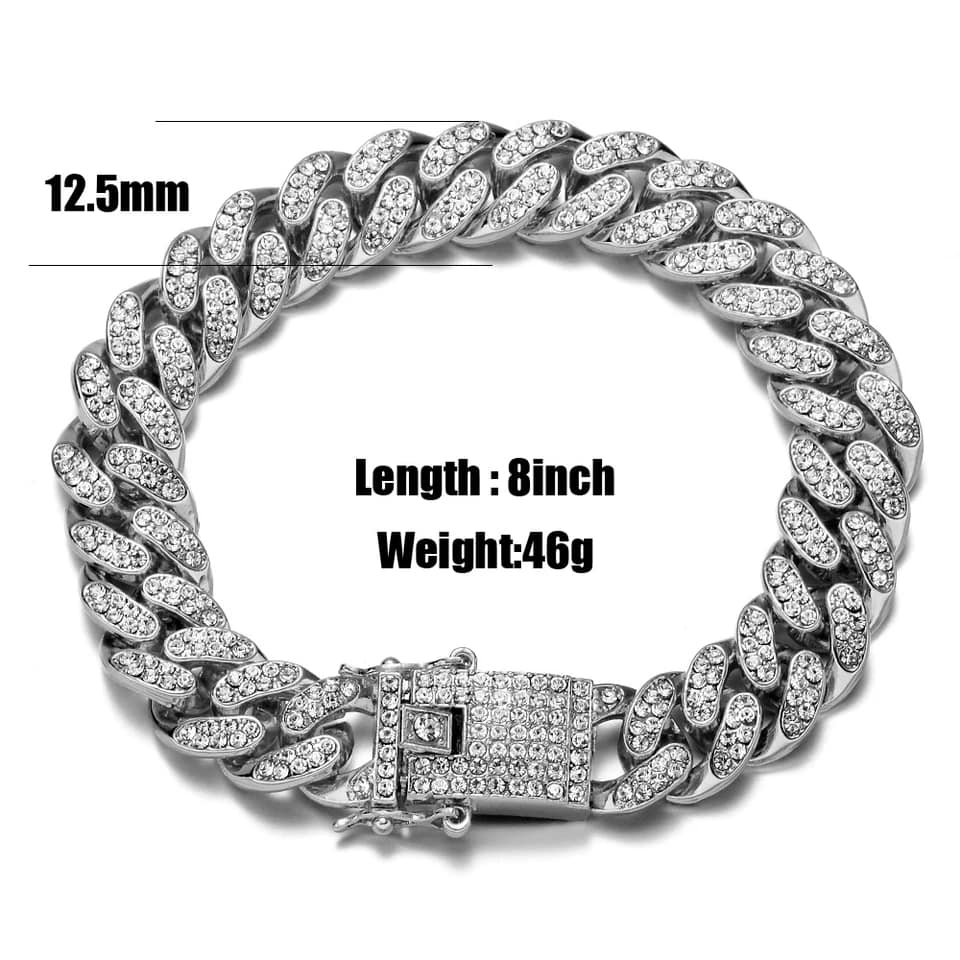 Picture of Miami Bracelet Full Iced Out Bling  Diamonds Choker Jewelry Gifts for Men