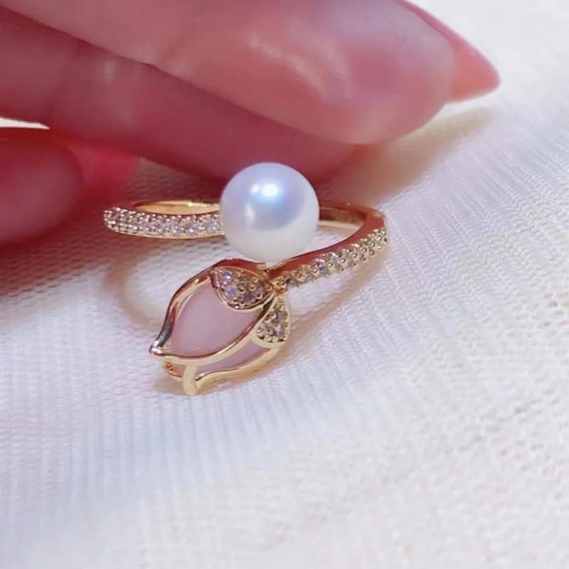 Picture of Delicate Flower Opening Adjustable Ring Set for Women, Korean Silver Color, Minimalist Finger Rings