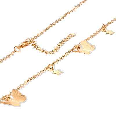 Picture of One Layer Star Butterfly Charm Necklace Chain For Women