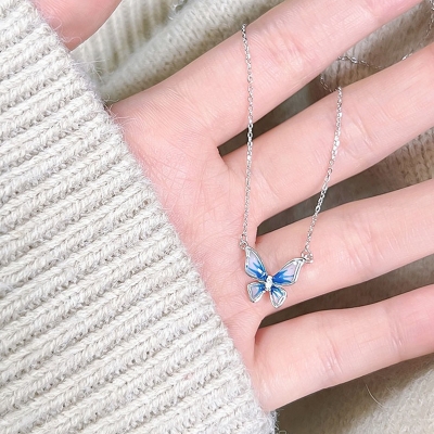 Picture of Indispensable -Korean Style Butterfly  Chain For Women Sweet Cute Chain proposal Wedding Fine Jewelry Gift - Chain For Girls- Innovative