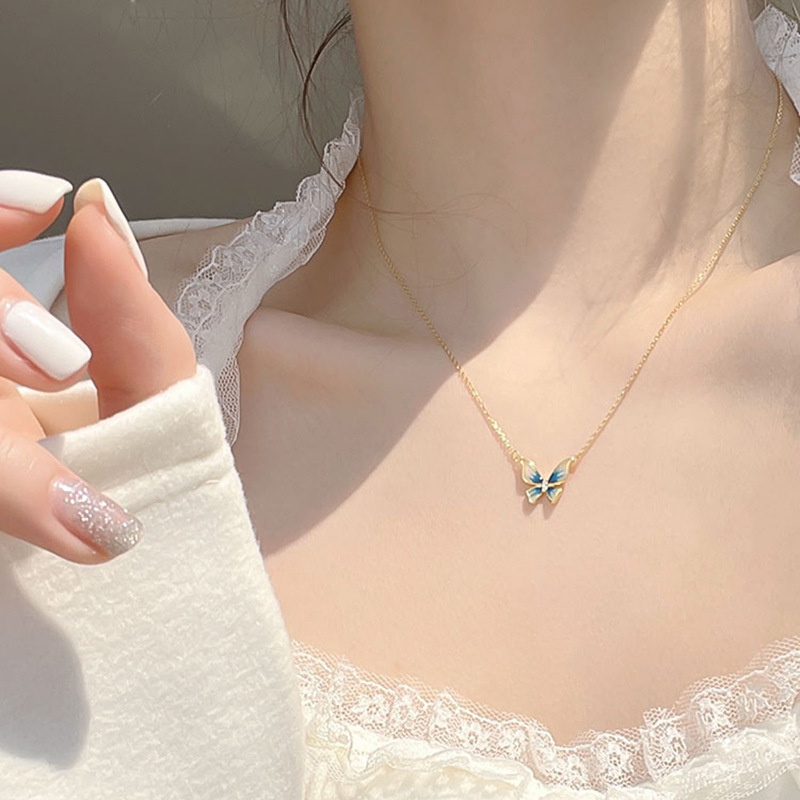 Picture of Indispensable -Korean Style Butterfly  Chain For Women Sweet Cute Chain proposal Wedding Fine Jewelry Gift - Chain For Girls- Innovative