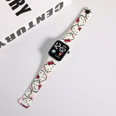 Picture of Trendy Cartoon Teddy Bear-Themed Digital Smartwatch with Stylish Black Silicone Strap for Kids & Teens