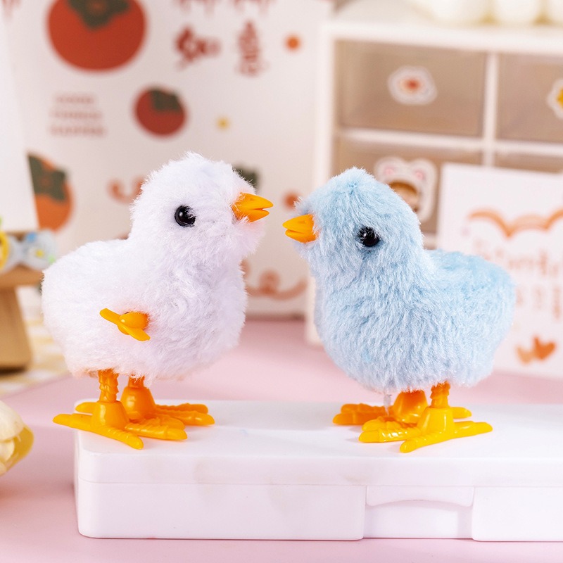 Picture of Adorable Soft Plush Wind-Up Baby Bird Toy with Moving Beak and Legs