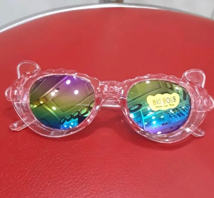 Picture of Playful Cub Kawaii-Style Pastel Rainbow Rimless Sunglasses for Trendy Kids