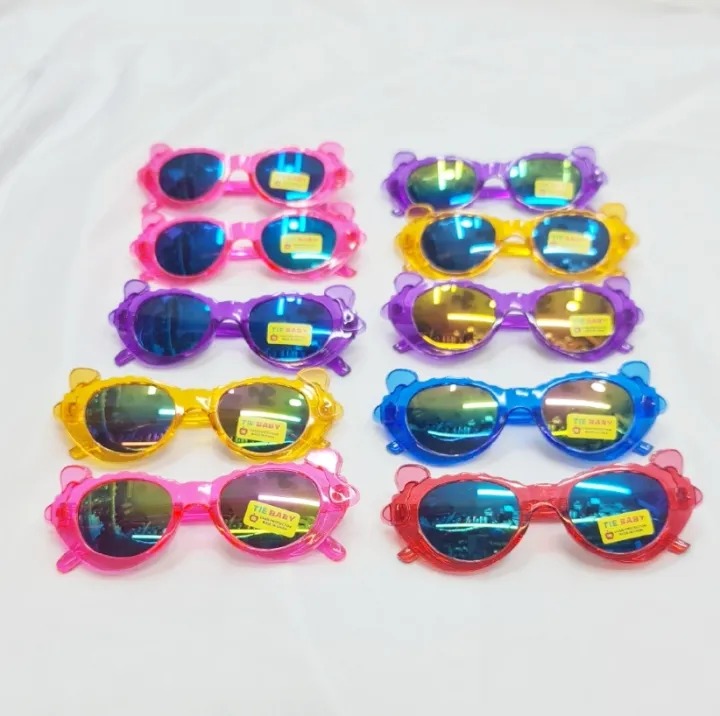 Picture of Playful Cub Kawaii-Style Pastel Rainbow Rimless Sunglasses for Trendy Kids