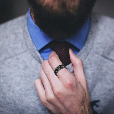 Picture of Stainless Steel Chain Rotation Decompression Ring Men Rings