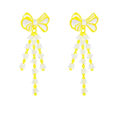 Picture of Ladies Fashion Rhinestone Butterfly Chain Earrings Punk Personality All-match Exquisite Asymmetrical Ear Clip