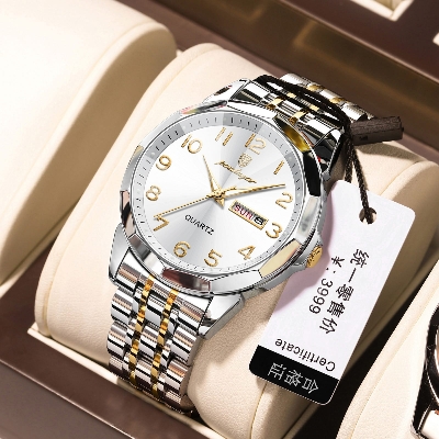 Picture of Luxury Poedagar Green Sunray Dial Watch with Day and Date Display