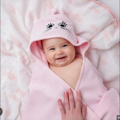 Picture of Baby Cap Towel Baby Soft and Comfortable hooded towels for Pretty Babies(colour as per stock)