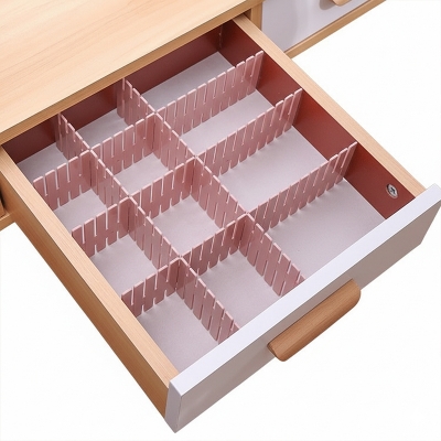 Picture of 6Pcs DIY Adjustable Drawer Dividers – Plastic Partition Boards for Space-Saving Organization (Multicolor)
