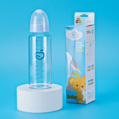 Picture of Apple Bear Transparent Glass Feeder – Pure, Hygienic & Baby-Friendly-120ml