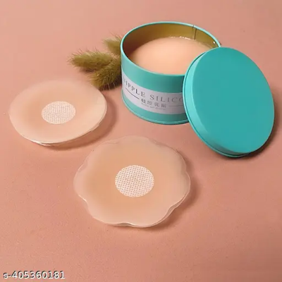 Picture of Women Bra Nipple Cover Bras Push Up Bra Nipple Stickers Bra Without Straps Invisible Female Adhesive Nipple Stickers-2pcs ( Skin Color )