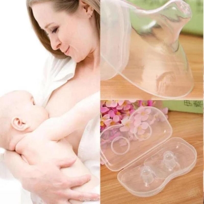 Picture of 2Pcs Full Silicone NippleProtection Cover NippleType Protector BreastCare for Moms Breastfeeding