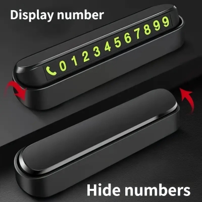 Picture of Phone Number Card Parking Plate High Quality Plastic ( Black )