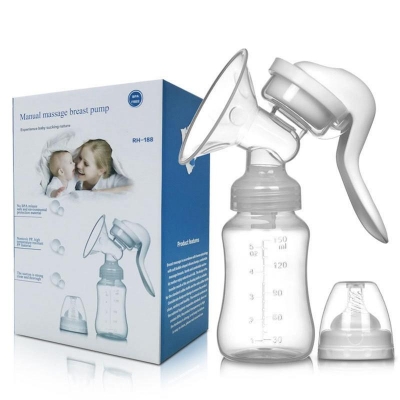 Picture of 2 in 1 Portable Manual Breastfeeding Milk Pump, Easy to Control Vacuum-1Set By Kafela