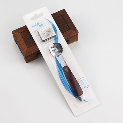 Picture of Wooden Style Stainless Steel Foot Exfoliating Scrubber Heel With 10 Blade By KAFELA