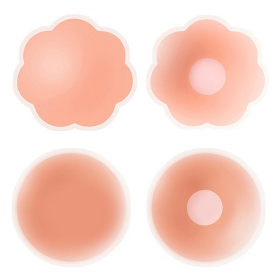 Picture of 1 Pair Cool Reusable Self-Adhesive Silicone Pad Cover Pad Natural Color Nipple Stickers By KAFELA