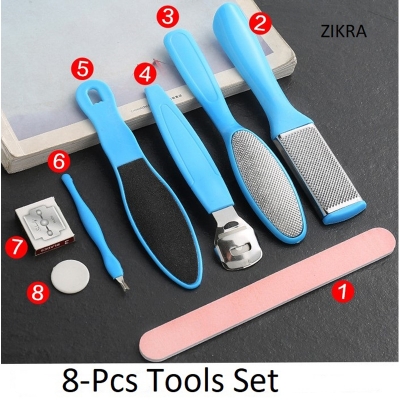 Picture of Pedicure Kit Callus Remover Stainless Steel Pedicure Rasp Tools Feet Exfoliating Scrubber -8Pcs/Set