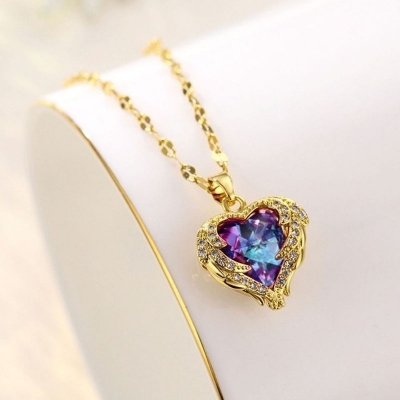 Picture of High Quality Love Neckless Clavicle Chain Design Neckless For Girl 100% Color Guarantee ( Gold )