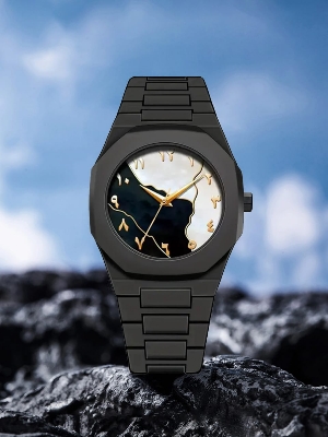 Picture of Custom Arabic Dial Casual Ultra Thin Black Fashion Wrist  Luxury Mens Quartz Watch