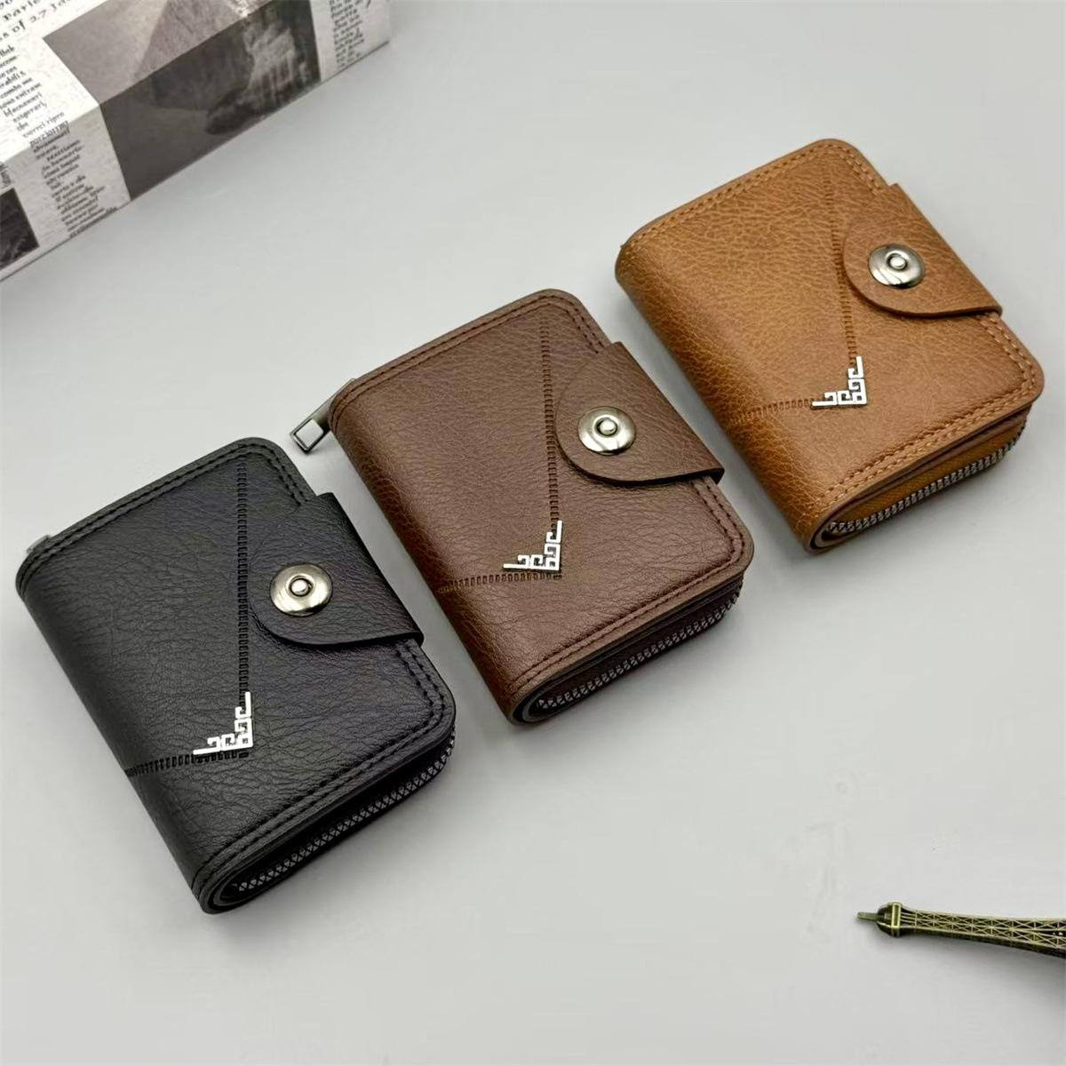 Picture of Kingdushi PU Lether Card Holder wallet with Double magnatic button