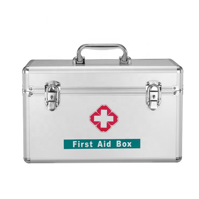 Picture of Empty Portable Metal Aluminum First Aid Box Case for Clinic Hospital