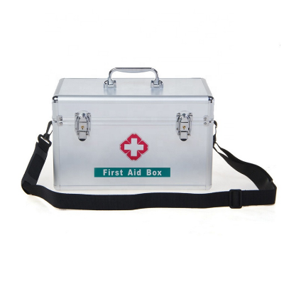 Picture of Empty Portable Metal Aluminum First Aid Box Case for Clinic Hospital