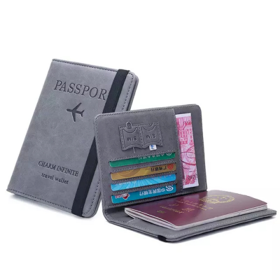 Picture of Multi-Function Leather Passport Cover Credit Cards Holder Travel Cover 1Pcs