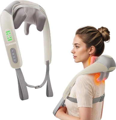 Picture of Neck And Back Massager With Heating, Body Massager For Body Aches And Pains Relief, Electric 5D Cervical Massage Machine For Deep Tissue Neck, Back, Shoulders, Waist And Legs - Multicolor