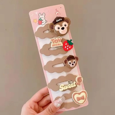 Picture of Cute Girls Cartoon Animal Fruit Hairpins Children Sweet Heart Hair Clip Barrettes Headband Kids Fashion Hair Accessories