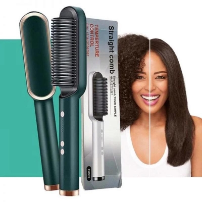 Picture of Brand New 2 in 1-Professional Straightener and Curling Iron Comb Brush