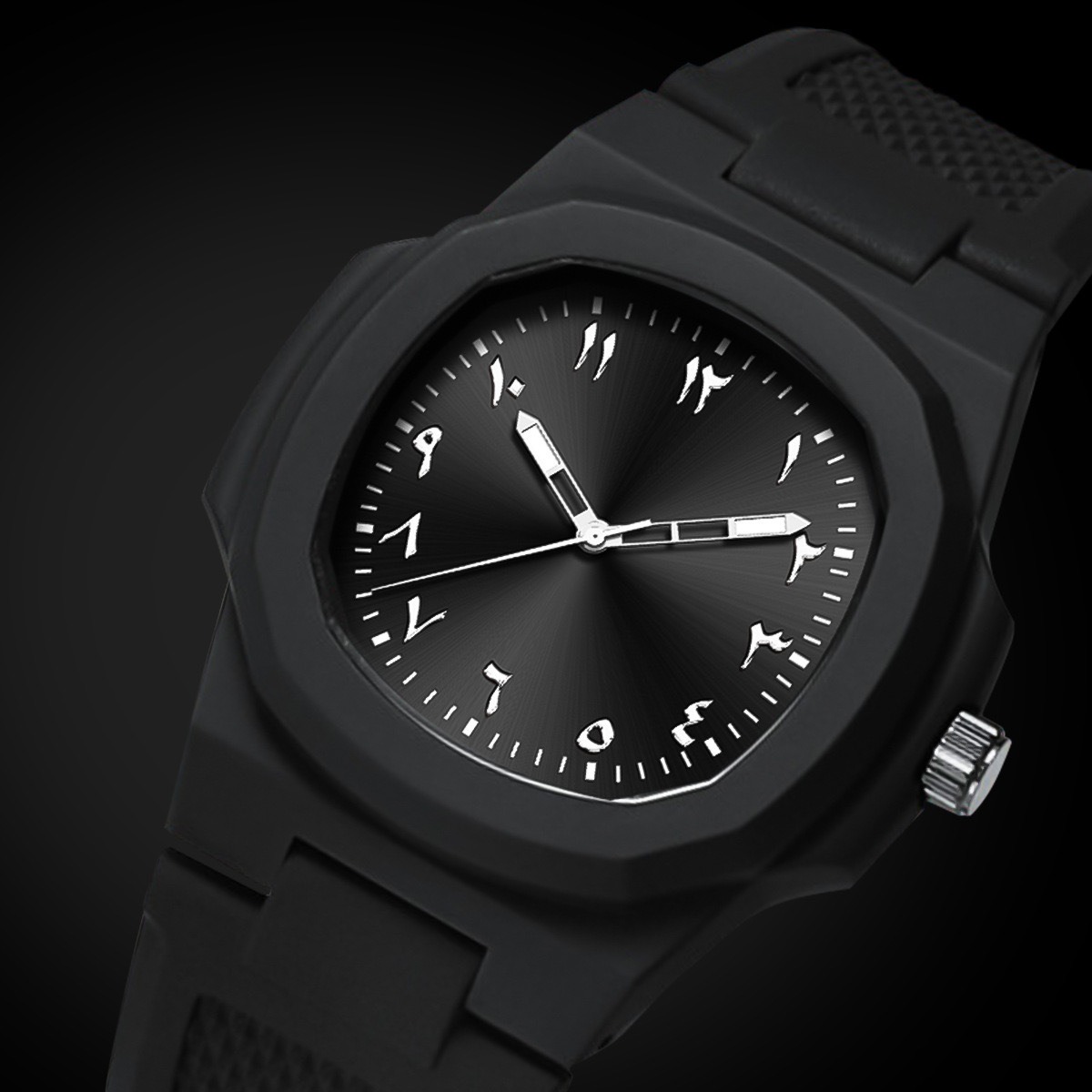 Picture of Aura watch 2025 New Arabic Aura Watch Black Modern Design  Silicone Watch For Men