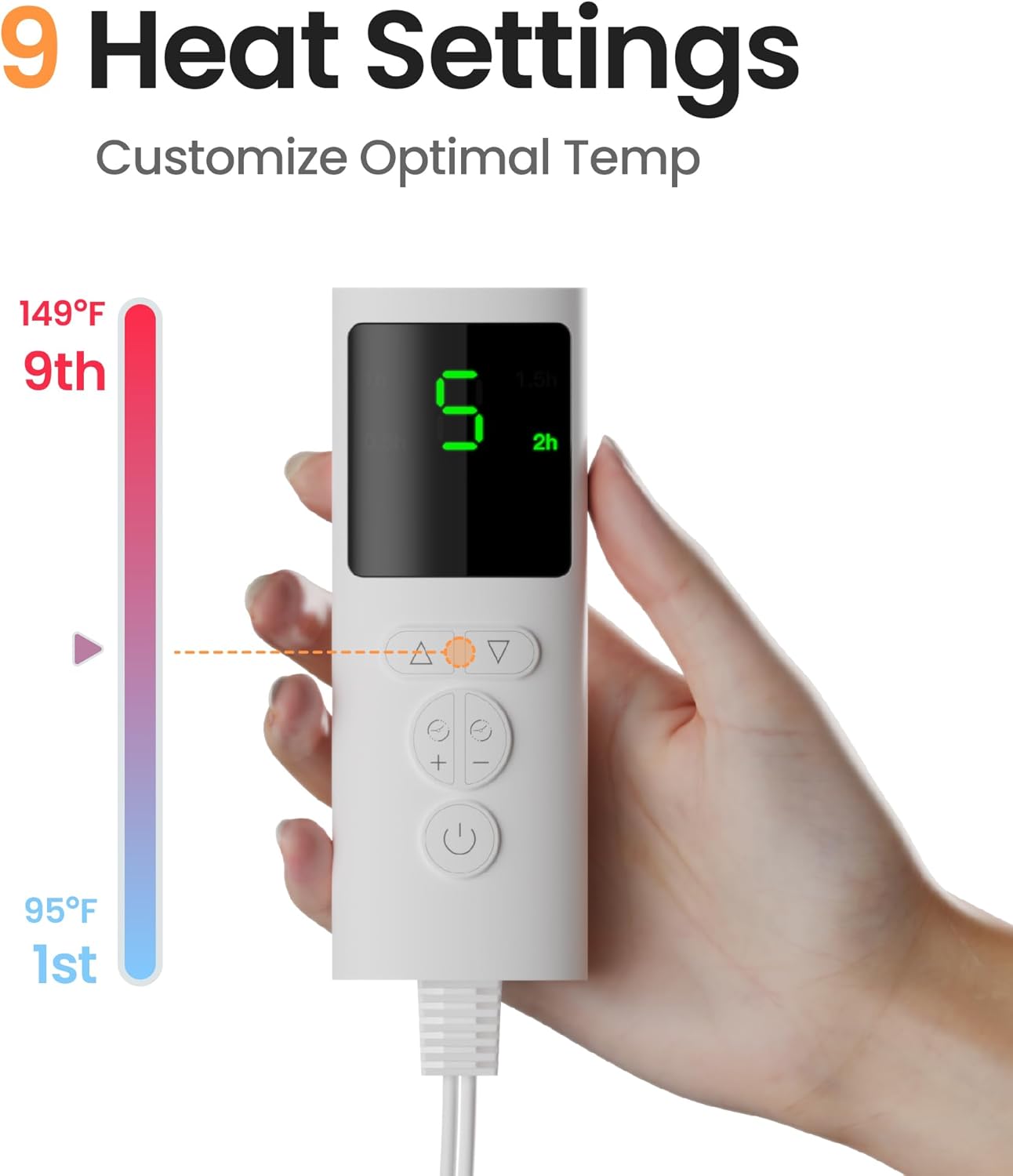 Picture of Heating Pad for Back Pain, 12''×24'' Heating Pad for Period Cramps Neck Shoulder Knee Leg with 9 Heat Settings Auto Shut-Off and Rapid-Heating, Ideal Gift for Family and Friends