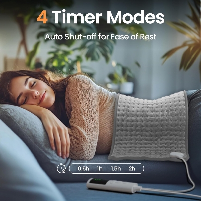 Picture of Heating Pad for Back Pain, 12''×24'' Heating Pad for Period Cramps Neck Shoulder Knee Leg with 9 Heat Settings Auto Shut-Off and Rapid-Heating, Ideal Gift for Family and Friends