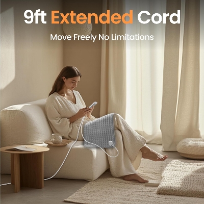 Picture of Heating Pad for Back Pain, 12''×24'' Heating Pad for Period Cramps Neck Shoulder Knee Leg with 9 Heat Settings Auto Shut-Off and Rapid-Heating, Ideal Gift for Family and Friends